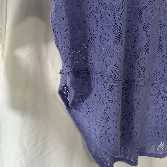 Free People Purple Floral Cutout Shirt - Picture 2 of 5